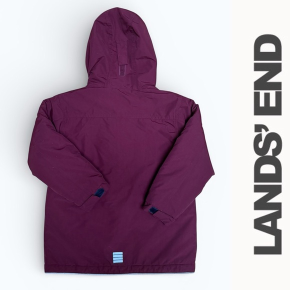 Lands' End Unisex Kids Maroon Blue Squall Jacket, Size 6X-7, MSRP $109 - Picture 2 of 5
